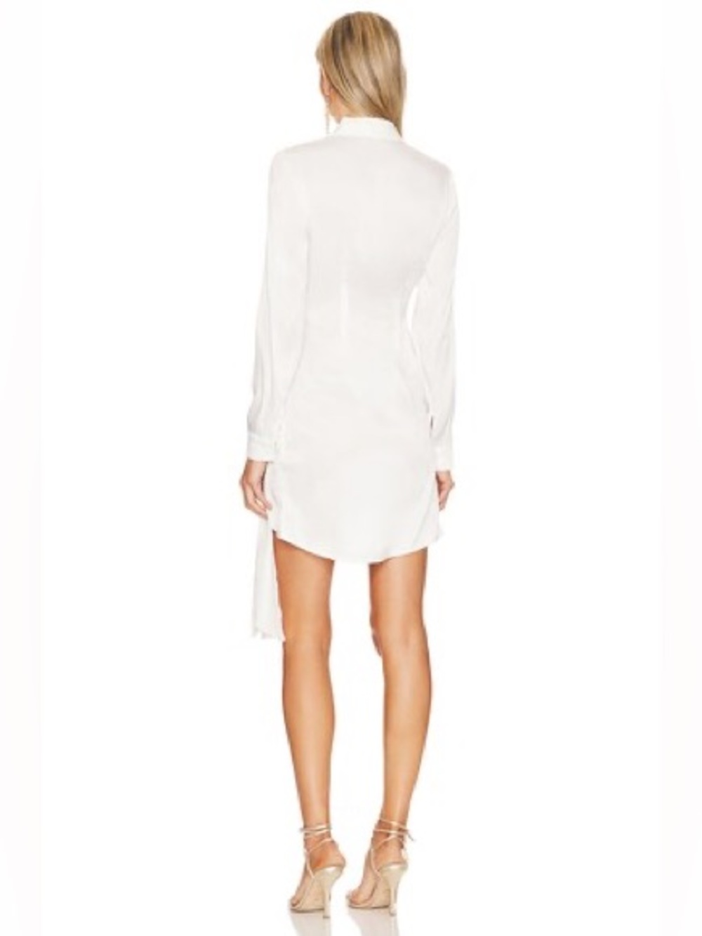 SUPERDOWN Sophie draped mini dress in White satin size M - Picture 2 of 6